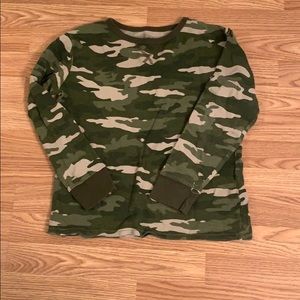 Children place thermal camo shirt boys Large